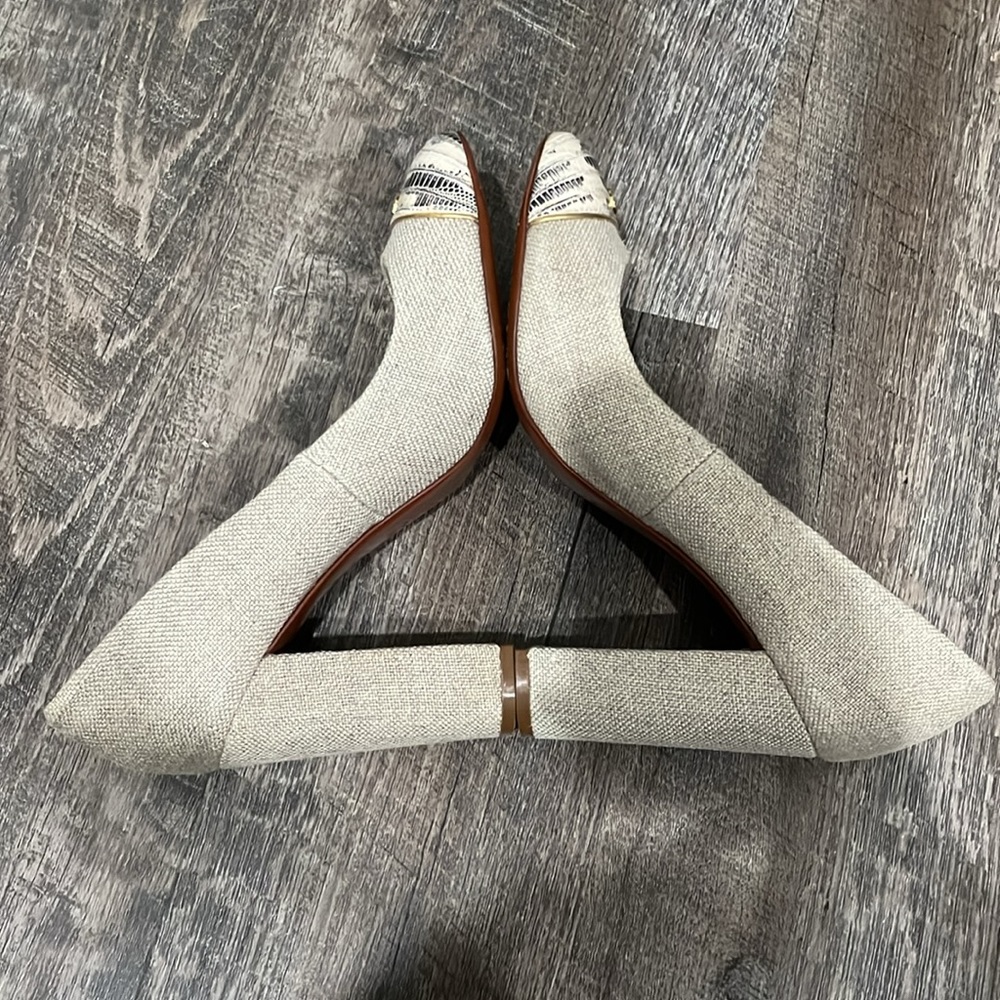 Tory Burch Snake Print And Canvas Block Heel - image 5